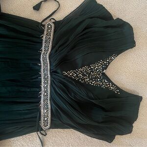 Elegant Dark Green Embellished Dress
